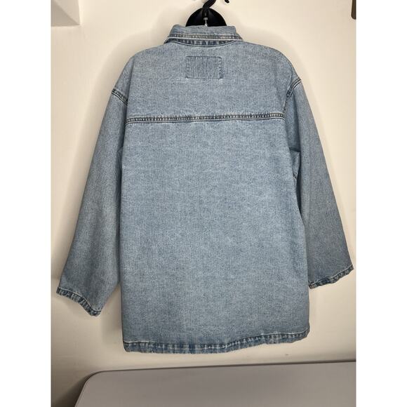 Sostanza Workwear Blue Denim Jacket Chore Pockets Rancher Size Large - Picture 3 of 11